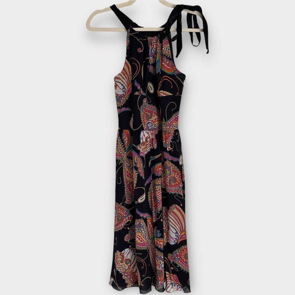 Trina Turk Halter Butterfly Print Silk Dress 6